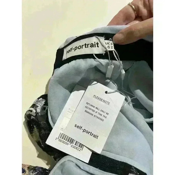 Self-Portrait Womens Florentine Embroidered Mesh Lace Floral Mini Dress US 2 - Picture 4 of 16